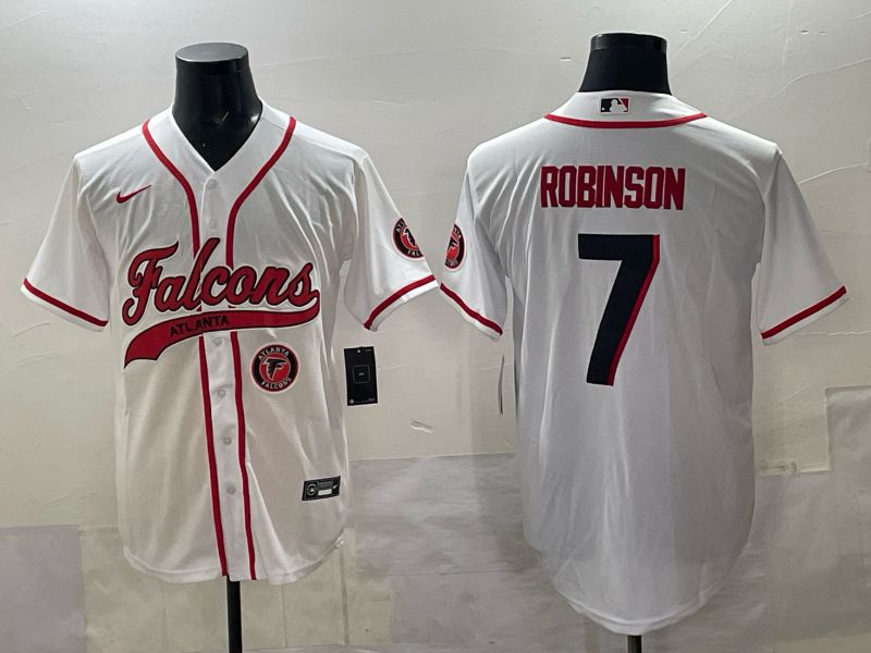 Men 2025 Nike Atlanta Falcons #7 Robinson white Joint Name Limited NFL Jersey style 07->atlanta falcons->NFL Jersey